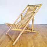 Vintage bamboo deckchair