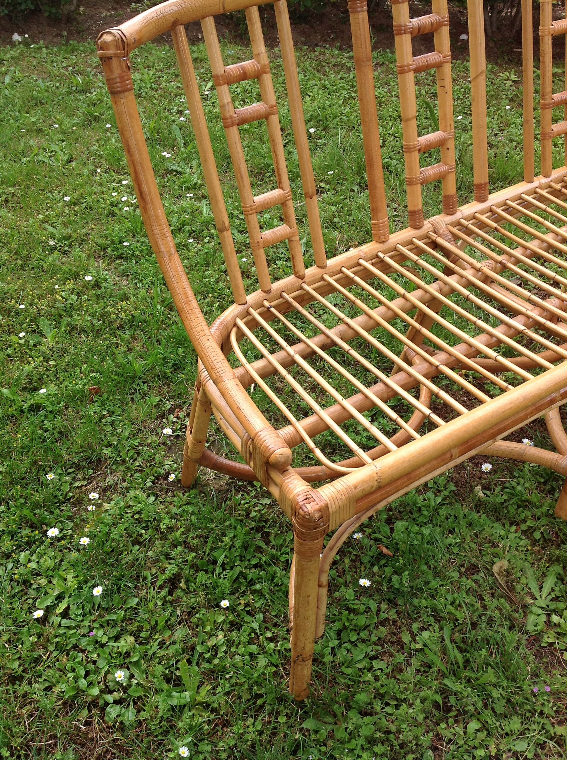 Paire de canapés en rotin vintage