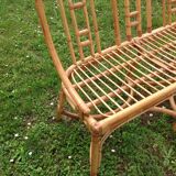 Pair of vintage rattan sofas