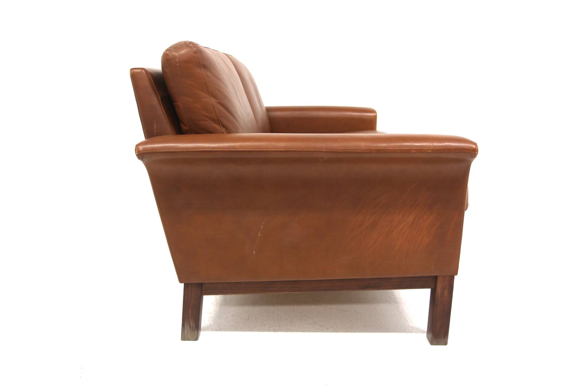 Canapé scandinave en cuir  2 places, Suède, 1960