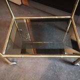 Desserte doree verre style bambou 1960