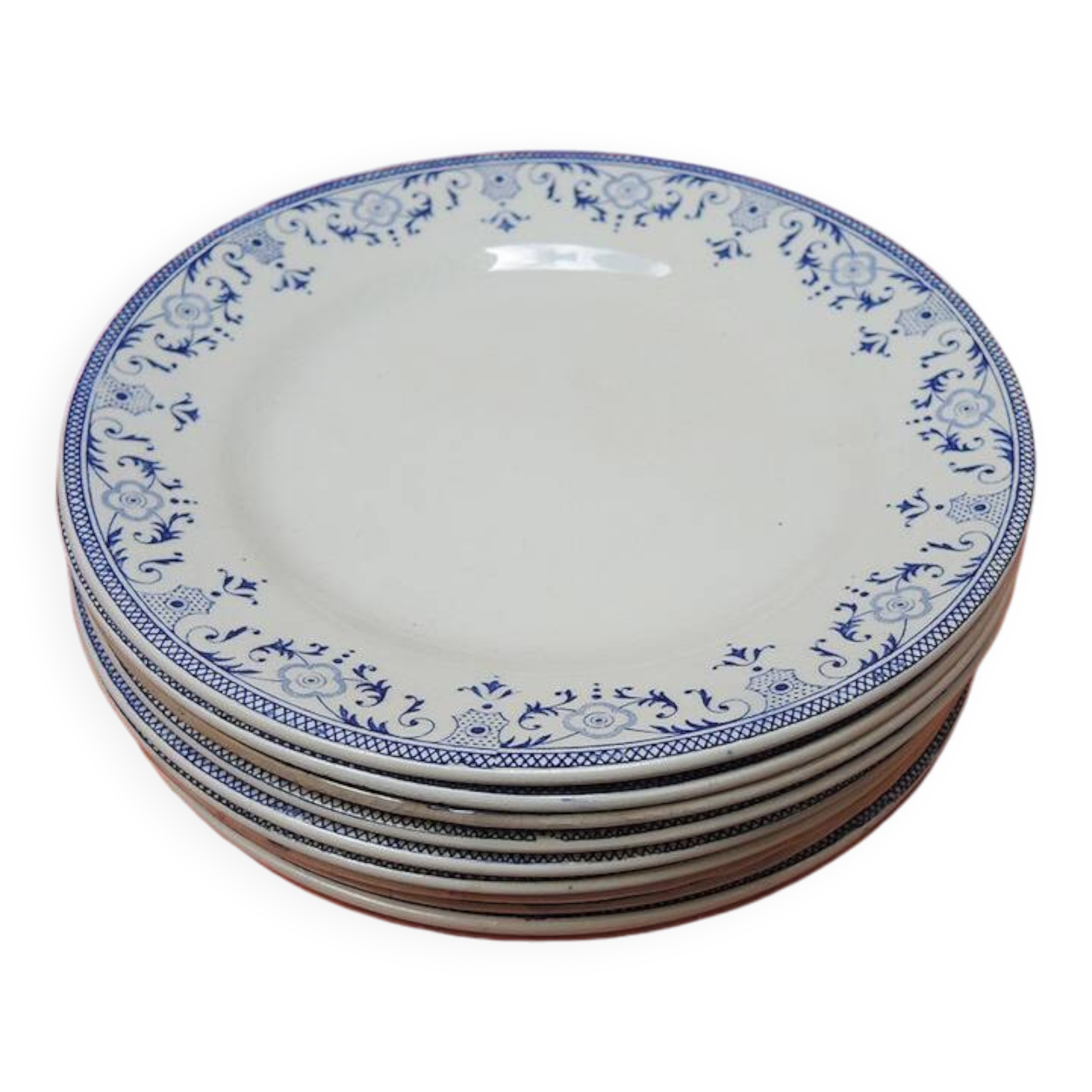 10 Old Creil & Montereau Dessert Plates - Lavallière