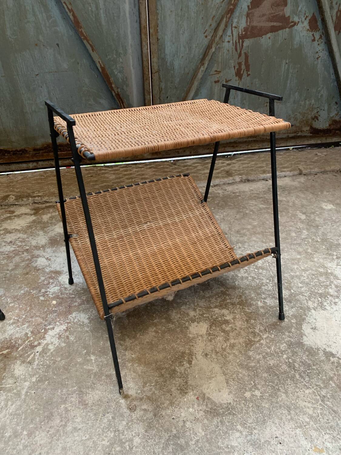 Pair of Raoul Guys Wicker Magazine Racks Circa 195