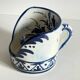 Blue ceramic hand candle holder vintage craft