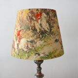 Abat-jour en tissu vintage chasse à courre