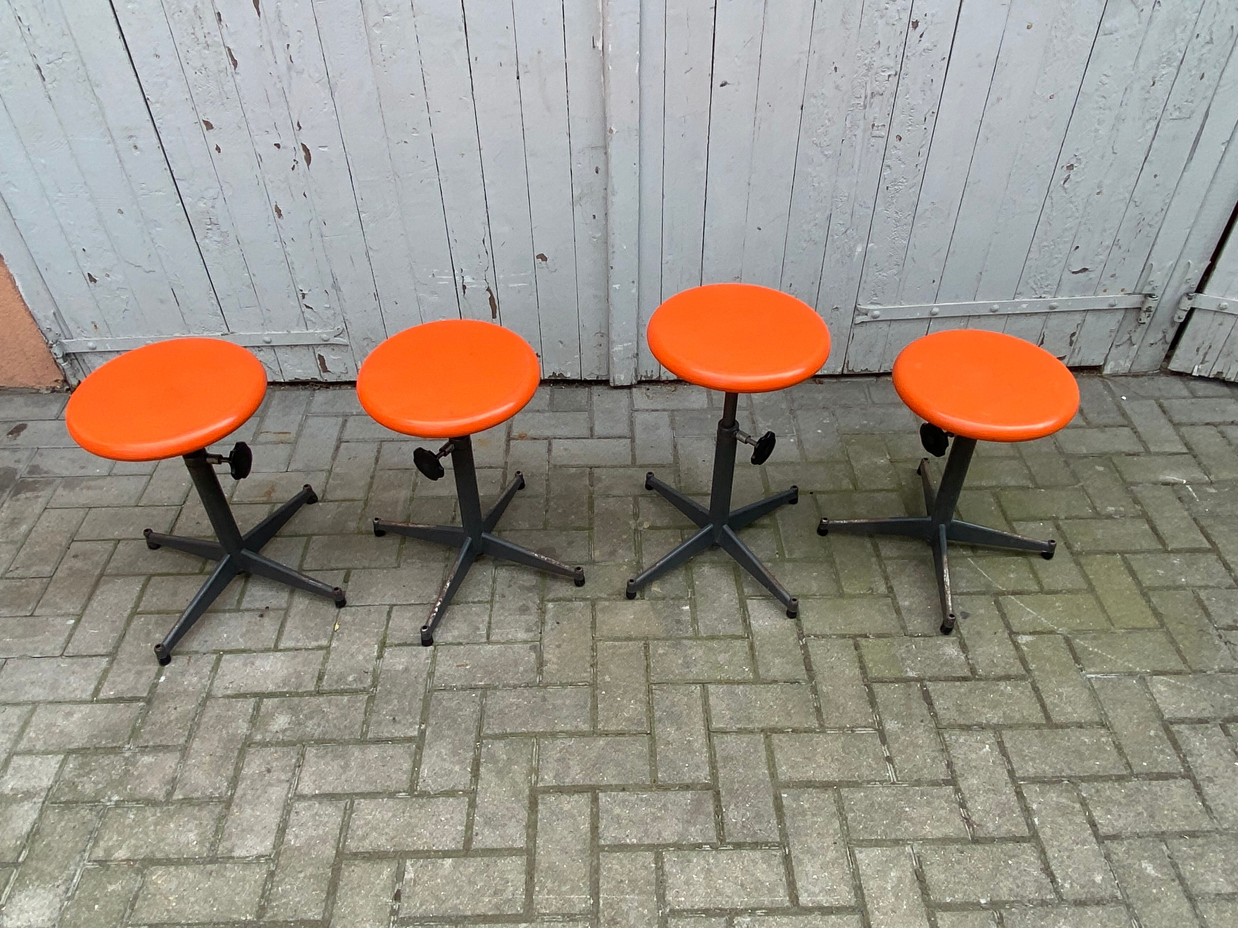 lot of 4 Industrial stool of Strafor 1960