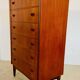 Vintage Danish mid-century teak tallboy chest of drawers 1960s