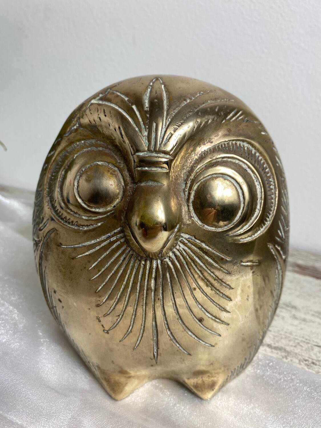 Large brass owl