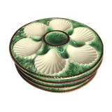4 vintage oyster plates