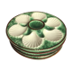4 vintage oyster plates