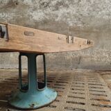 Antique dining table XXL on industrial machine leg