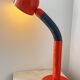 Vintage Space Age Orange Metal Table Lamp Adjustable Gooseneck, 1970s