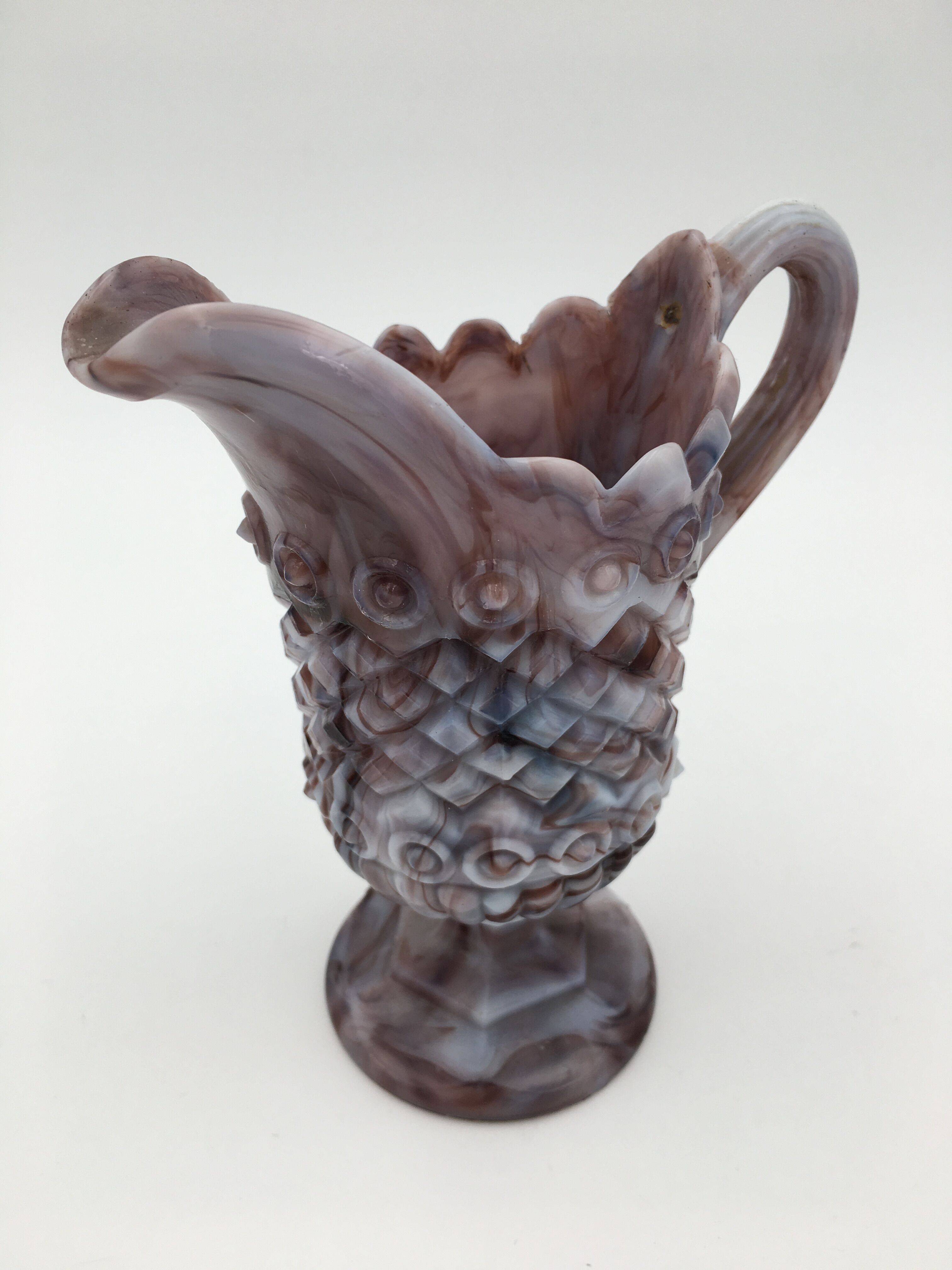 Old verse in marbled fair opaline, purple and white, Vallerysthal - Circa 1910