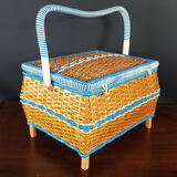 Vintage wicker sewing box 60