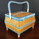 Vintage wicker sewing box 60