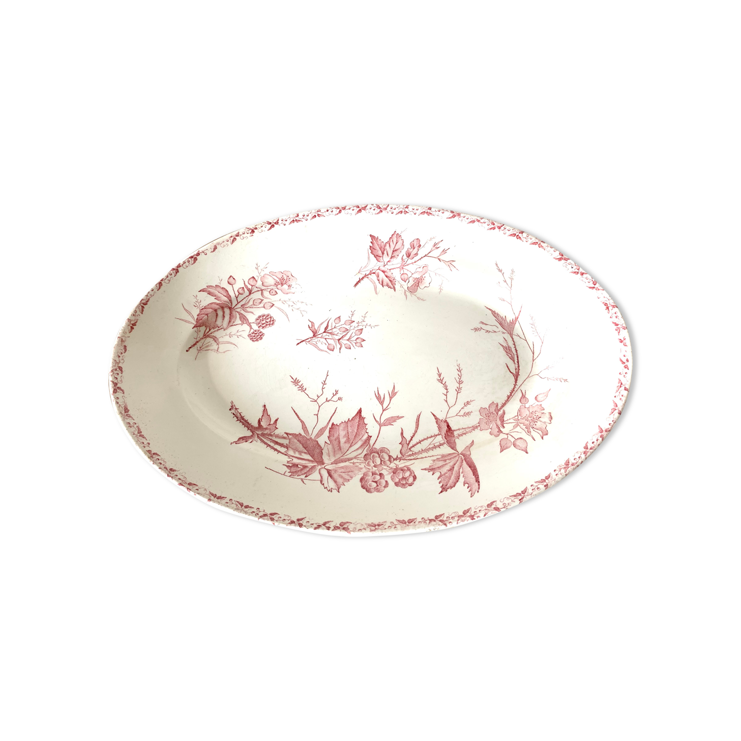 Oval dish in ancient earthenware