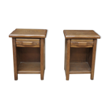 Pair of oak bedsides 1970