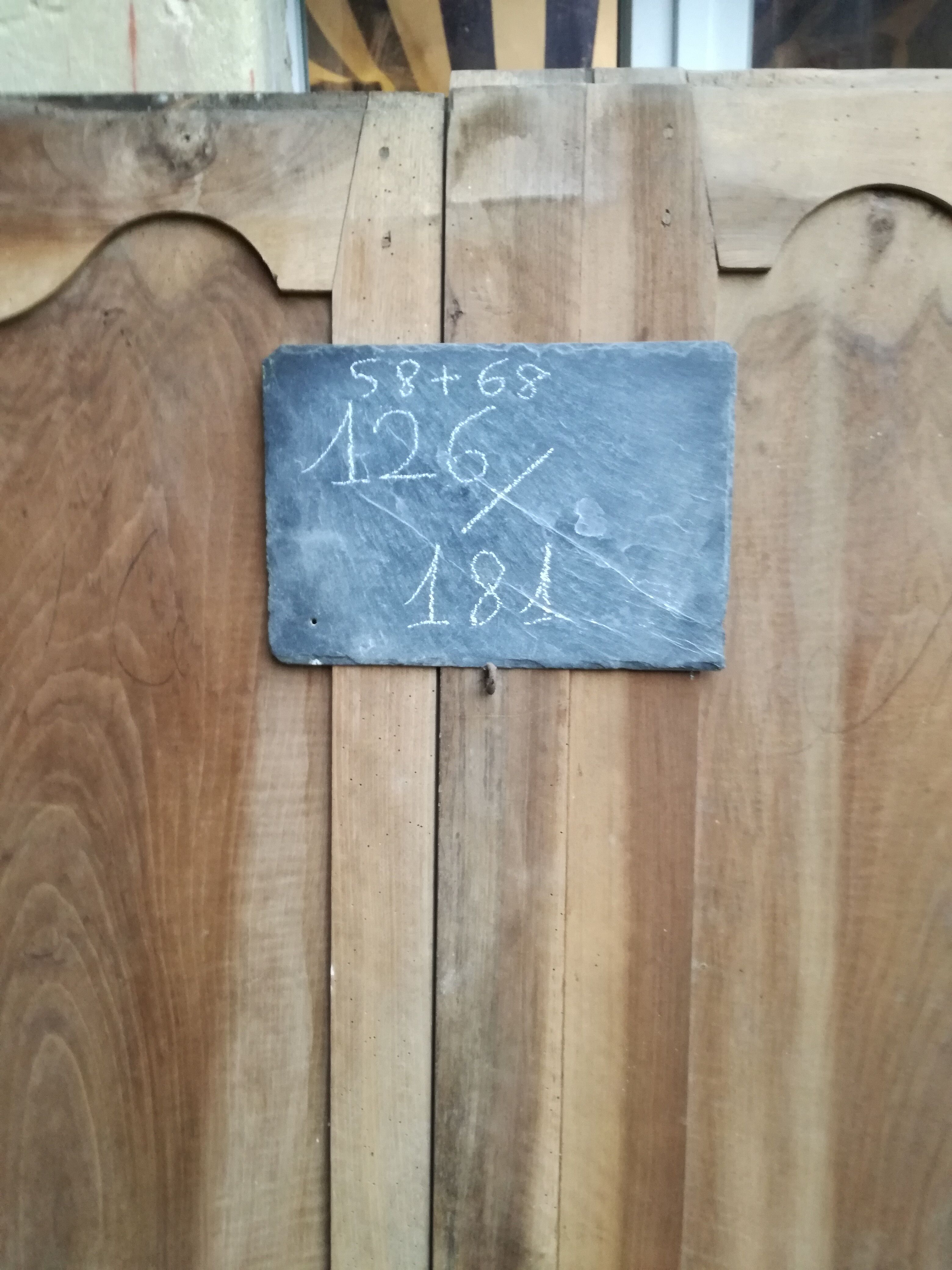 Double antique walnut closet doors