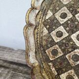 Round Florentine wooden tray