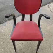 Fauteuil de bureau vers 1950 rouge et noir