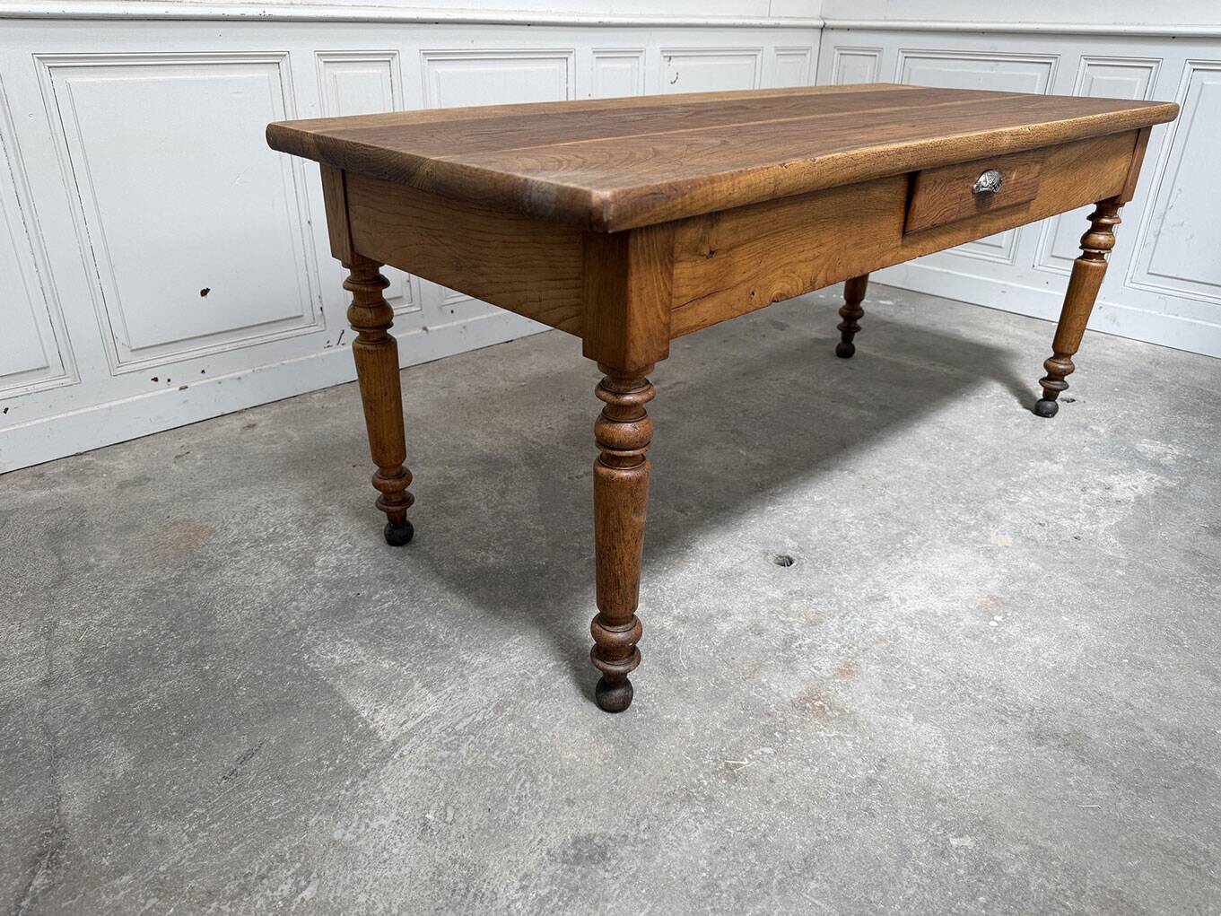 Solid oak work table 1960s