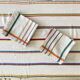 Nappe "style basque" et ses 12 serviettes - 220x146 cm - métis lin/coton