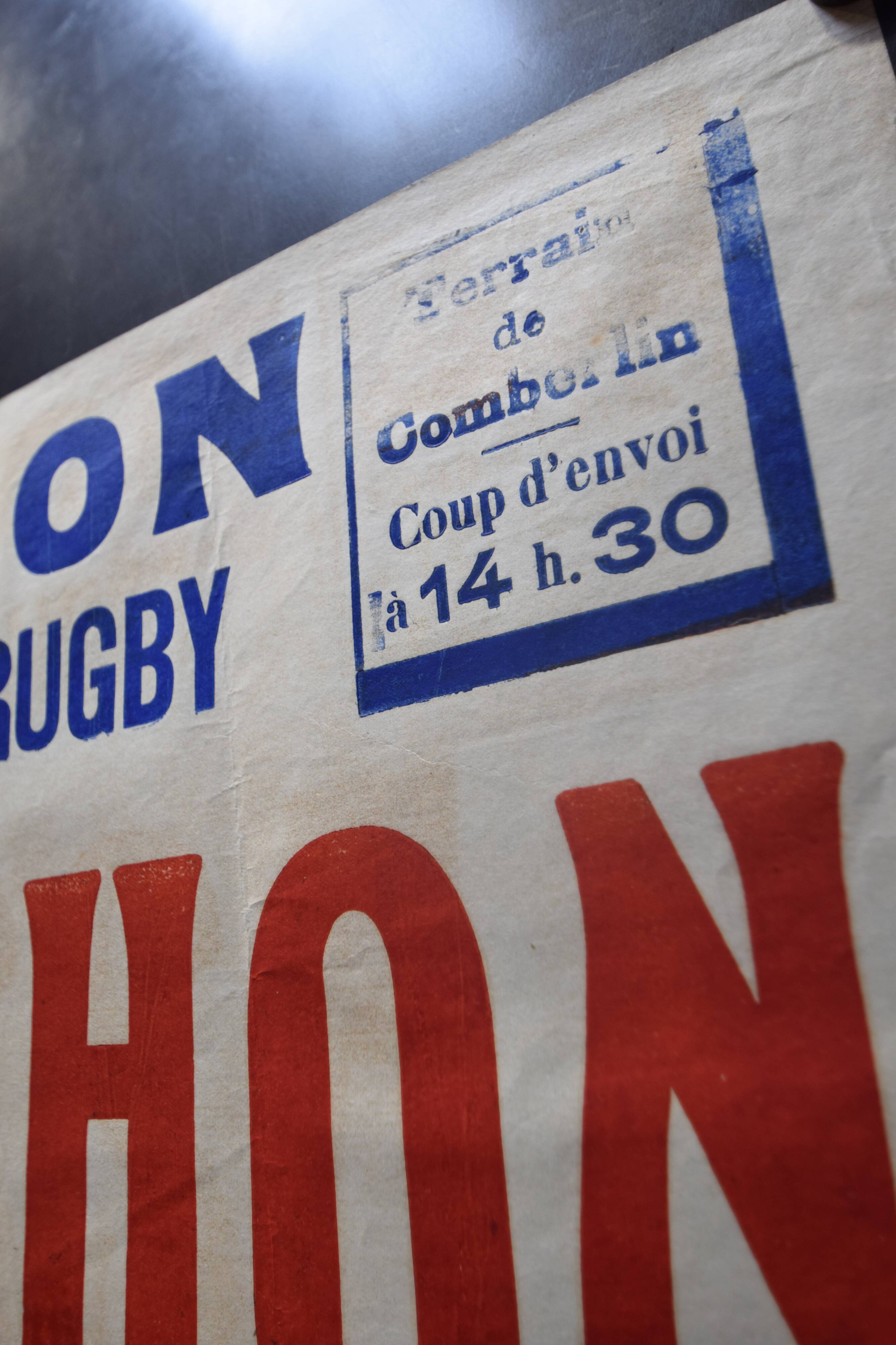 "Rugby Match" poster - City of Langon - 1930s