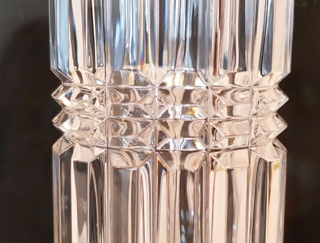 Carved crystal vase
