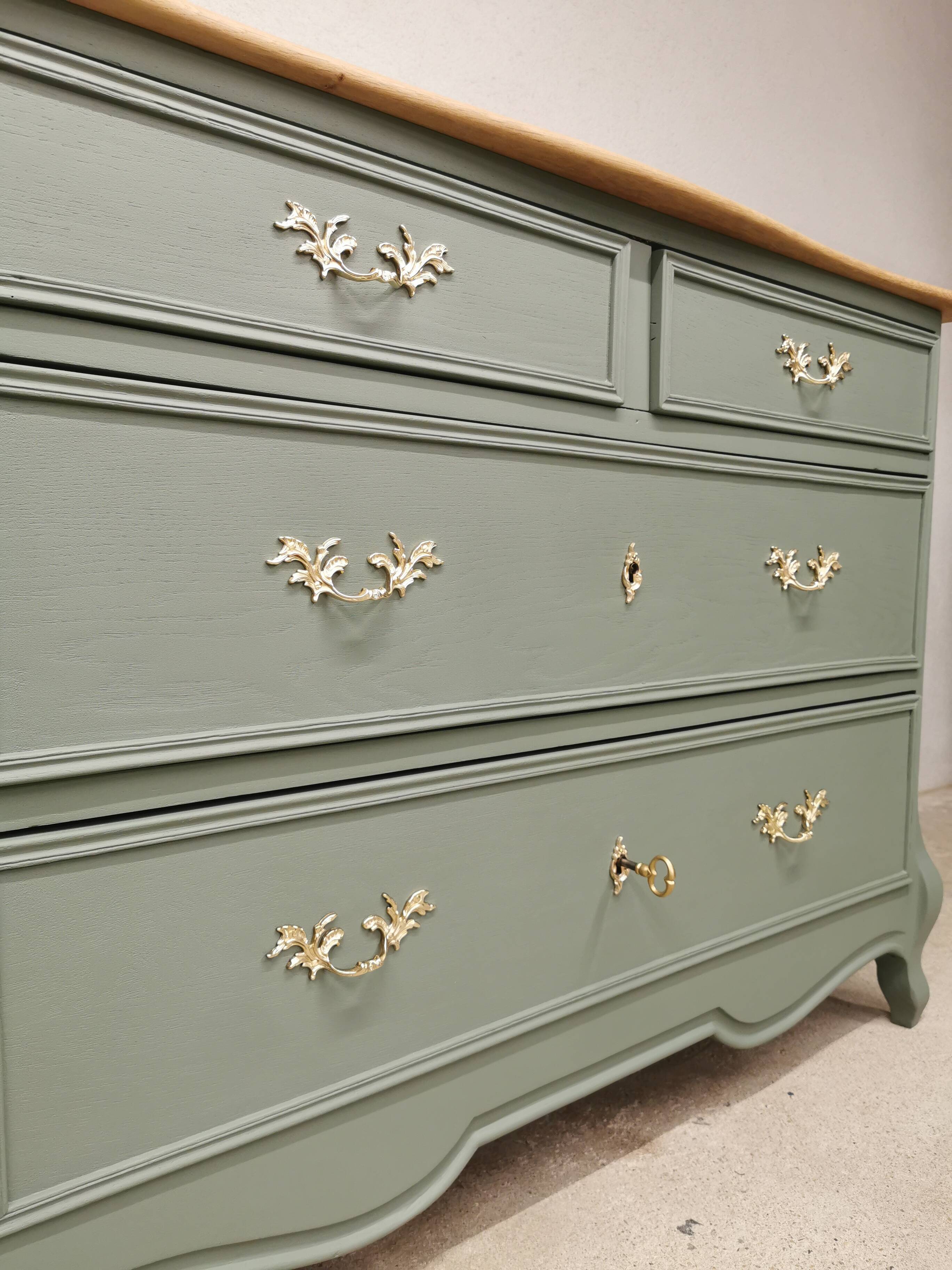 Vintage oak commode, renovated