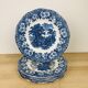 6 Wedgwood Woodland dinner plates blue