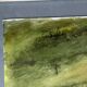 Watercolour landscape river with bridge