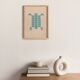 Abstract painting on B280 petrol blue paper signed Eawy