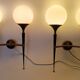 Pair of gold and lay sconces Arlus 1960