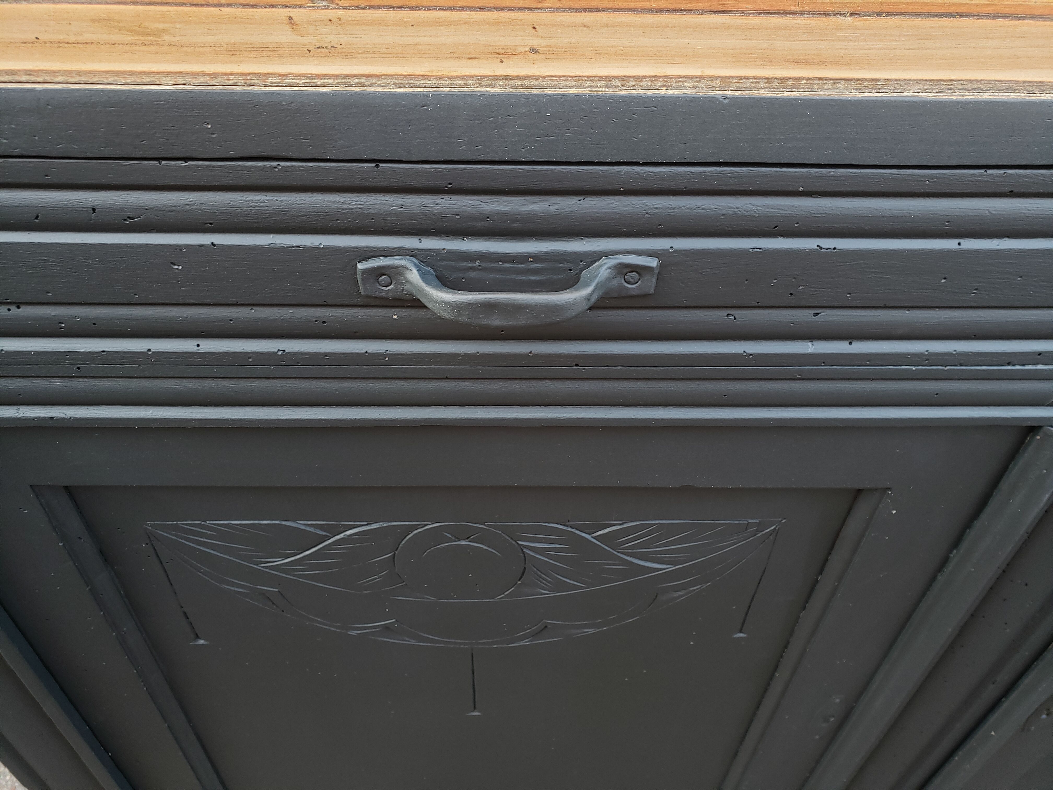 Vintage art deco abyssal blue buffet