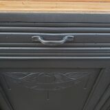 Vintage art deco abyssal blue buffet