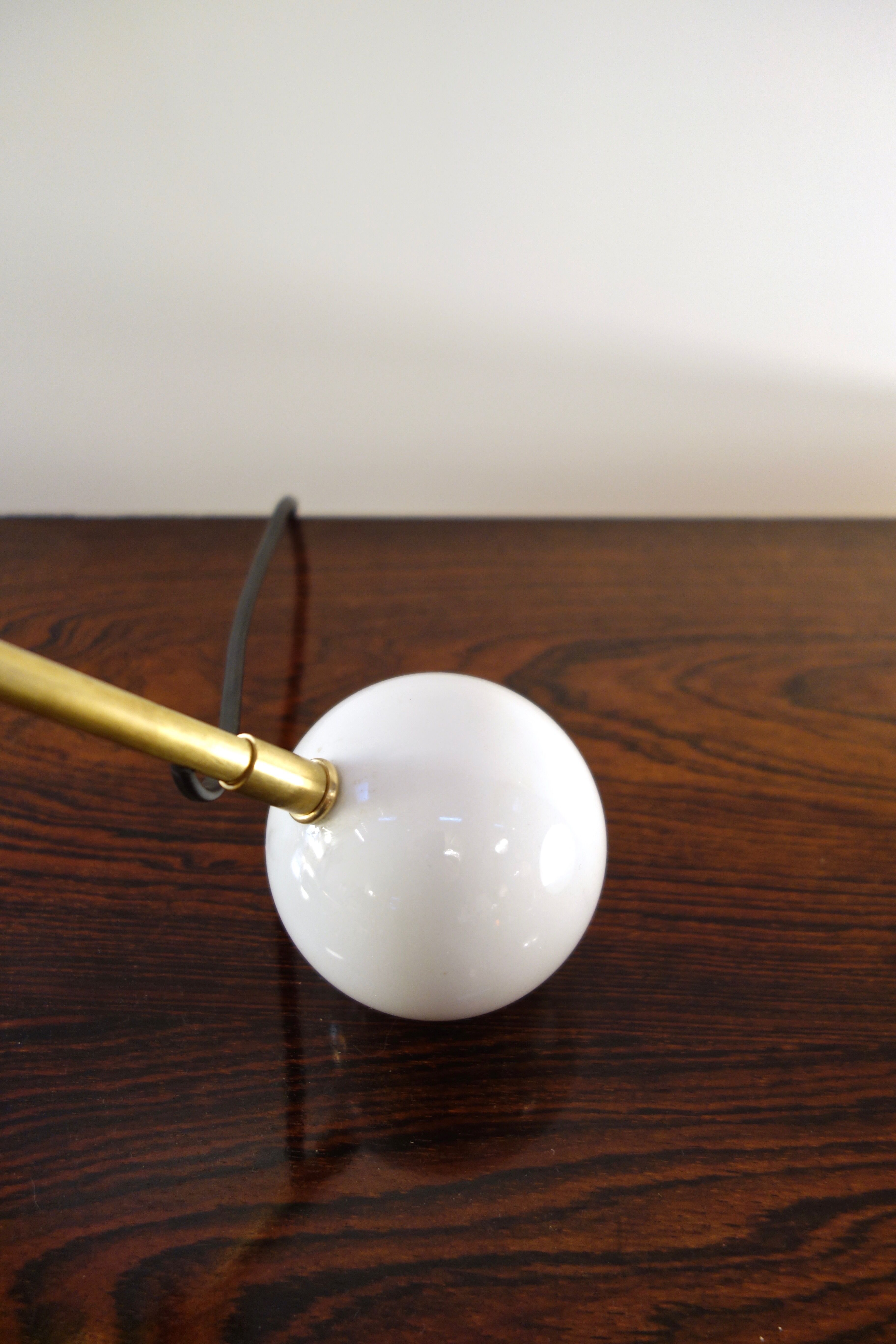 Italian dialog lamp articulated brass and marble style 50's