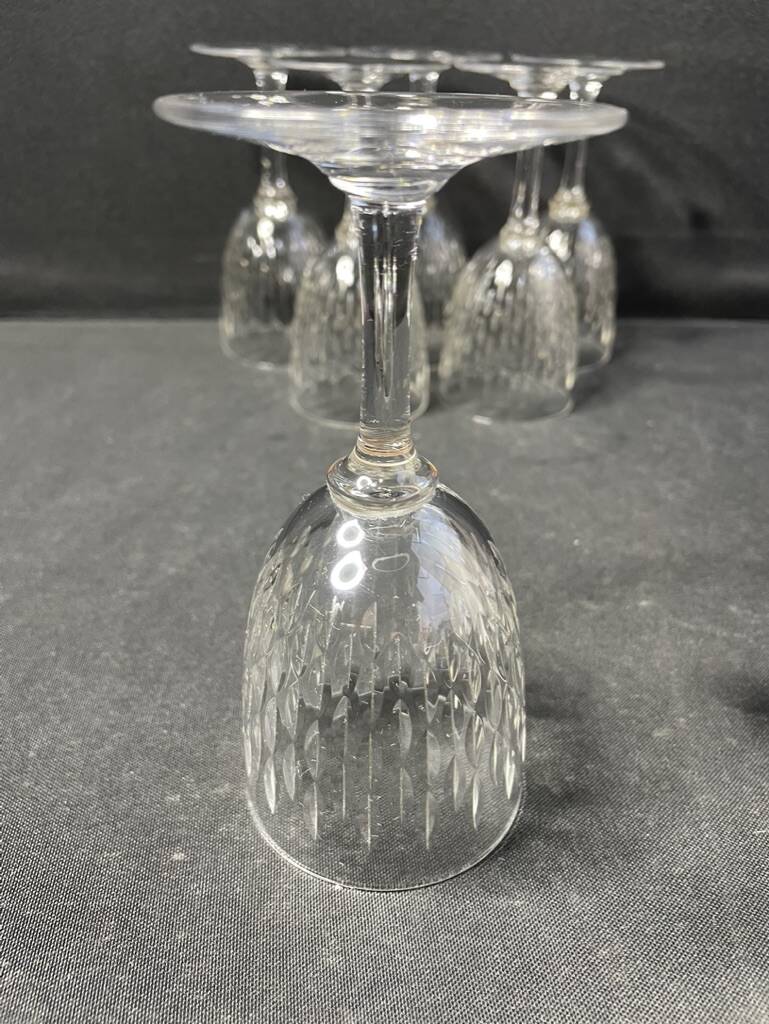 6 burgundy wine glasses baccarat paris service