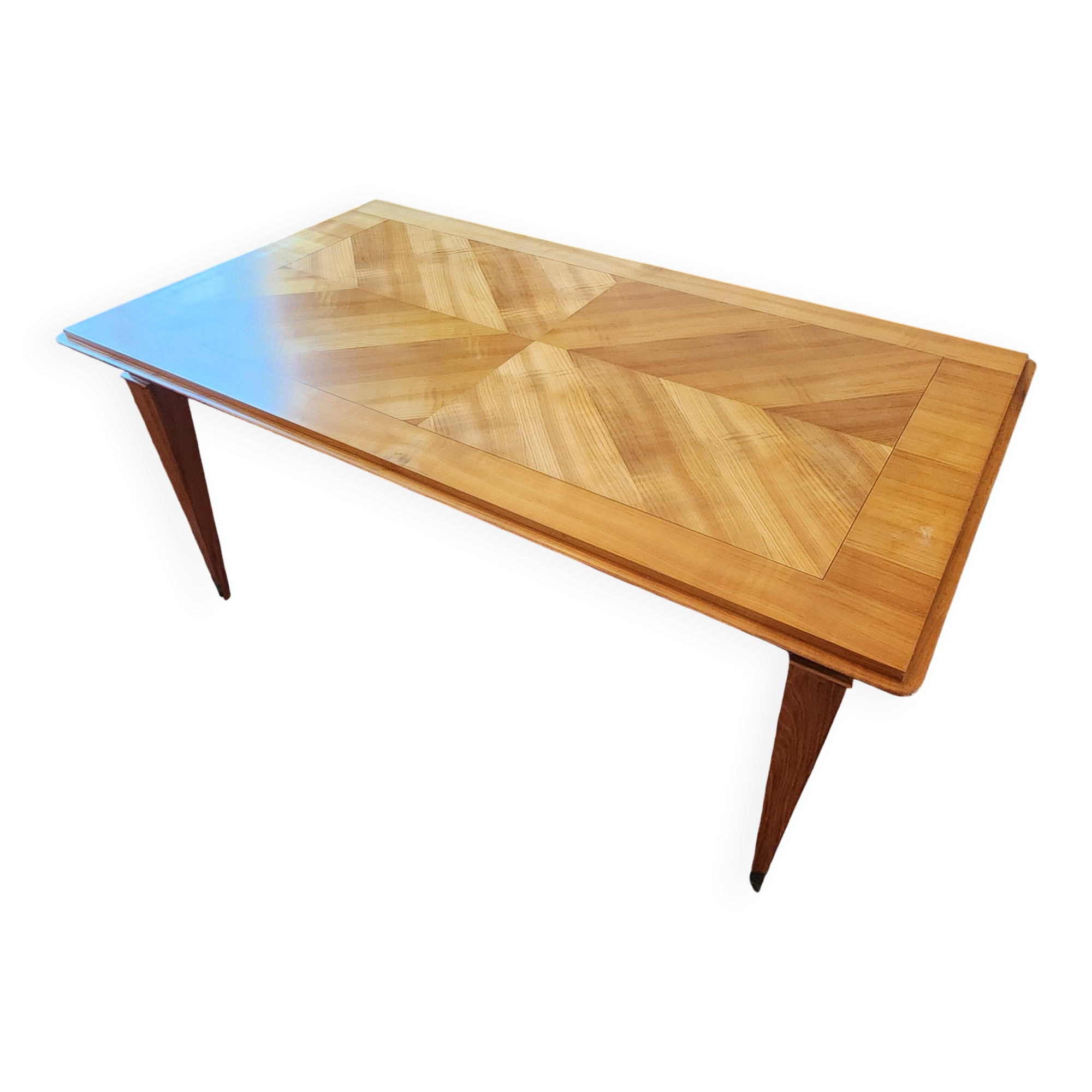 Beautiful sixties dining room table with 2 extensions, 1960s vintage