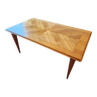 Belle table sixties de salle à manger avec 2 allonges 1960 vintage