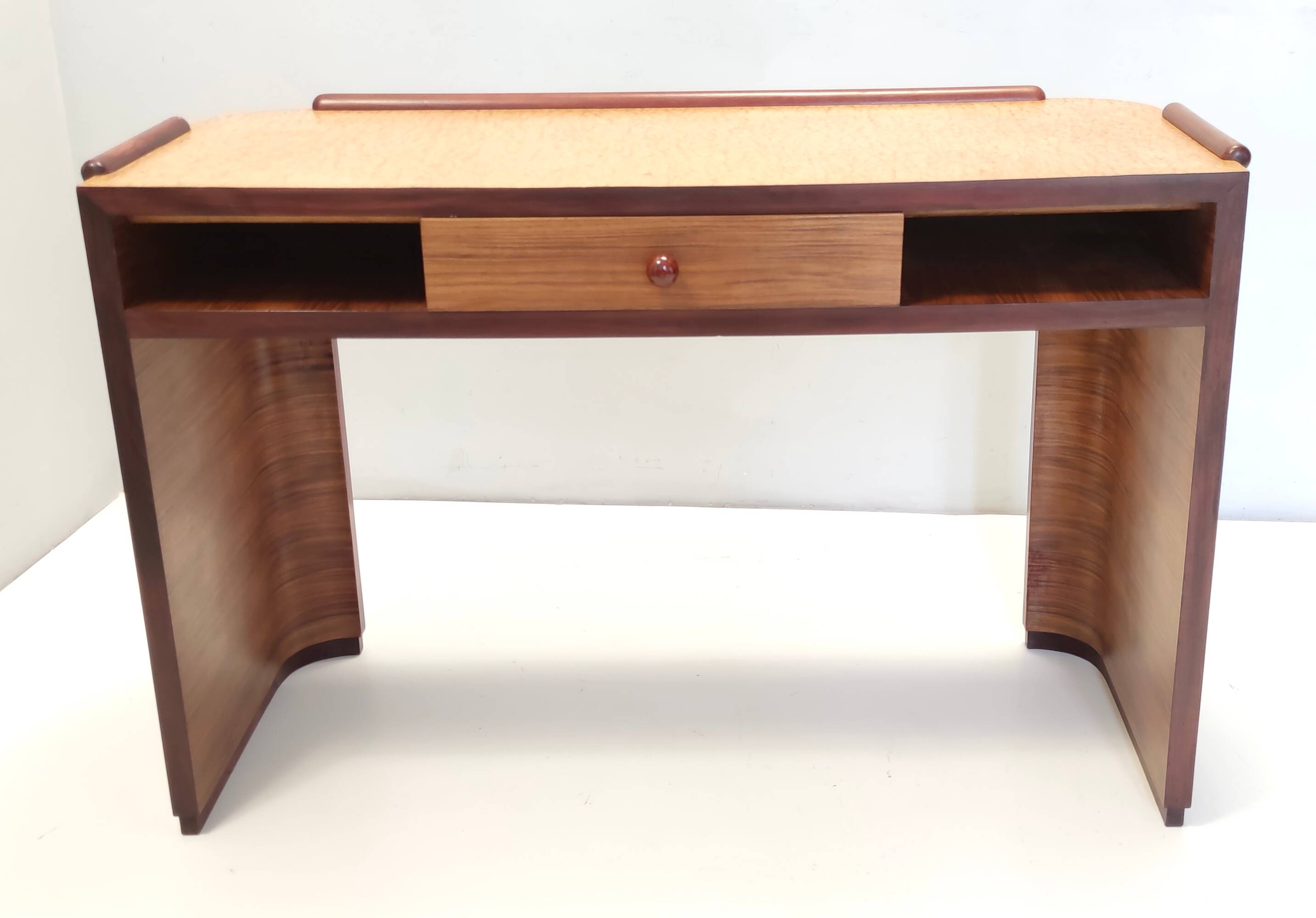 Art Deco desk in walnut, birch and beech, Brianza, Italy