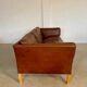 Danish mid-century vintage Mogens Hansen cognac brown leather sofa 60s
