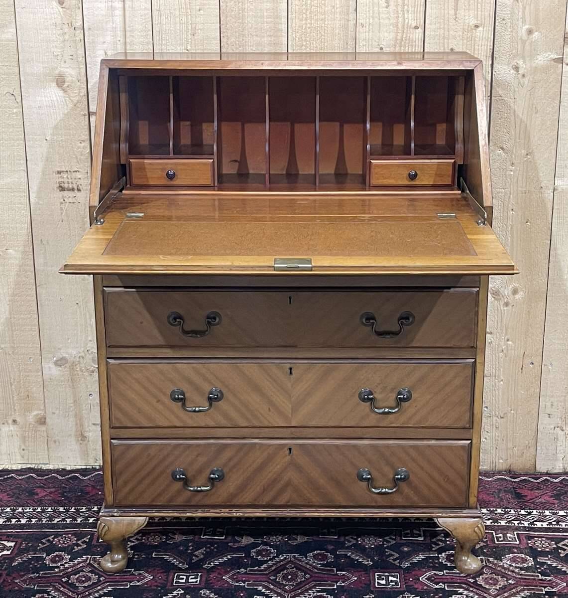 1950s English mahogany secretary.