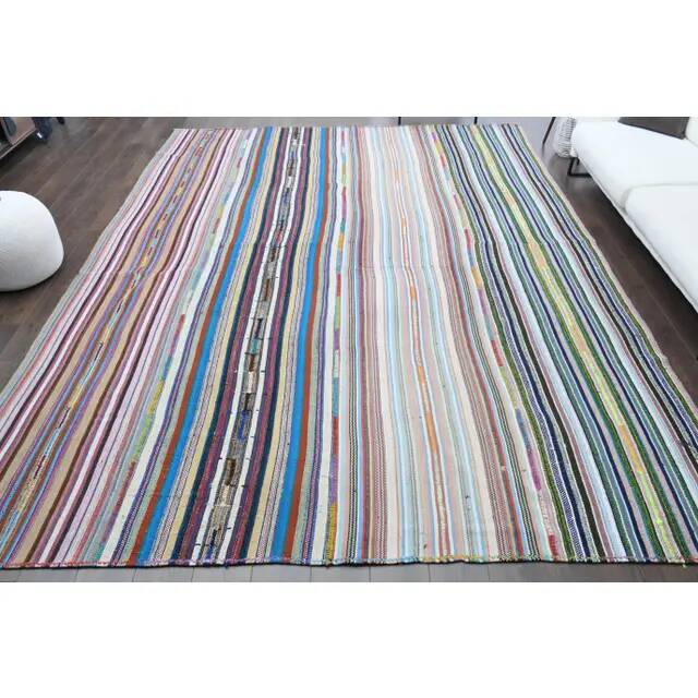 1970s vintage Turkish Oushak handmade wool cotton beige area rug 302x398