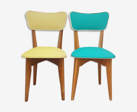 Duo de chaises bicolores années 70
