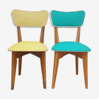 Duo of 70s two-tone chairs