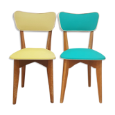 Duo of 70s two-tone chairs