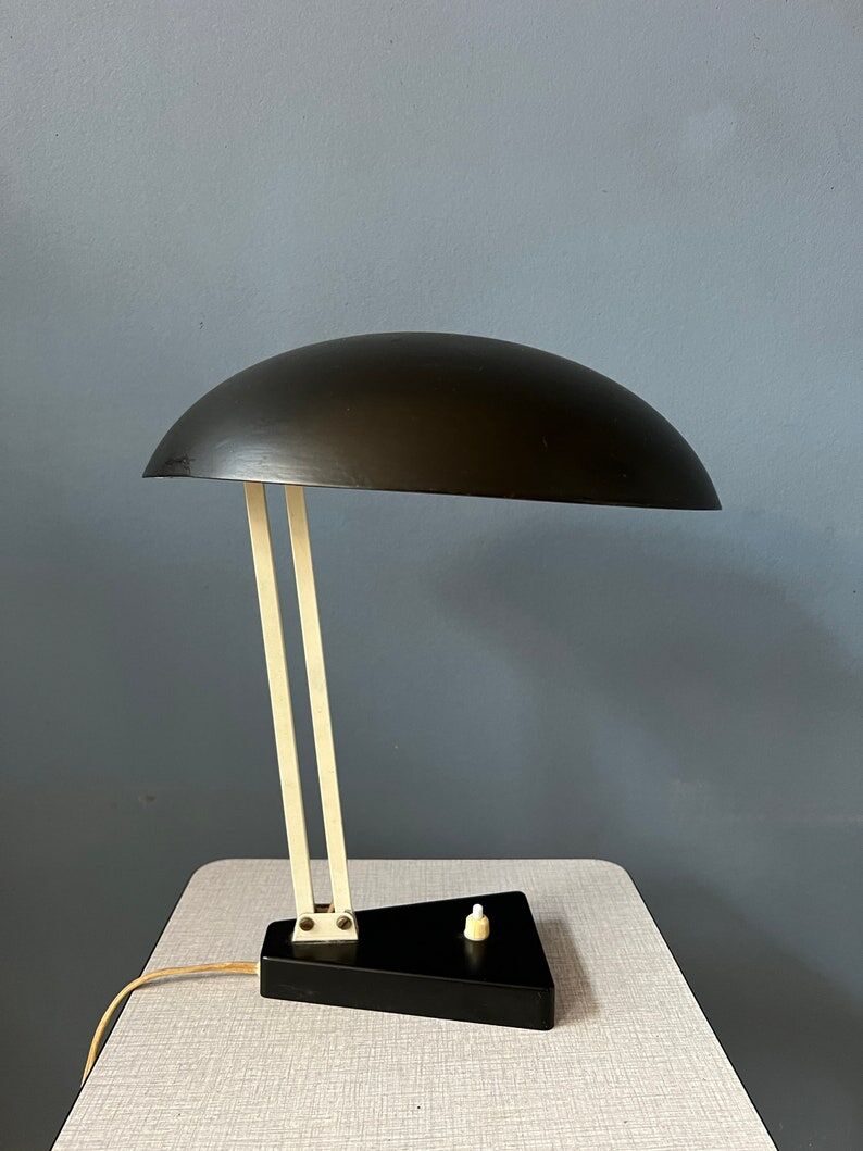 Black vintage flexible desk lamp by Hala