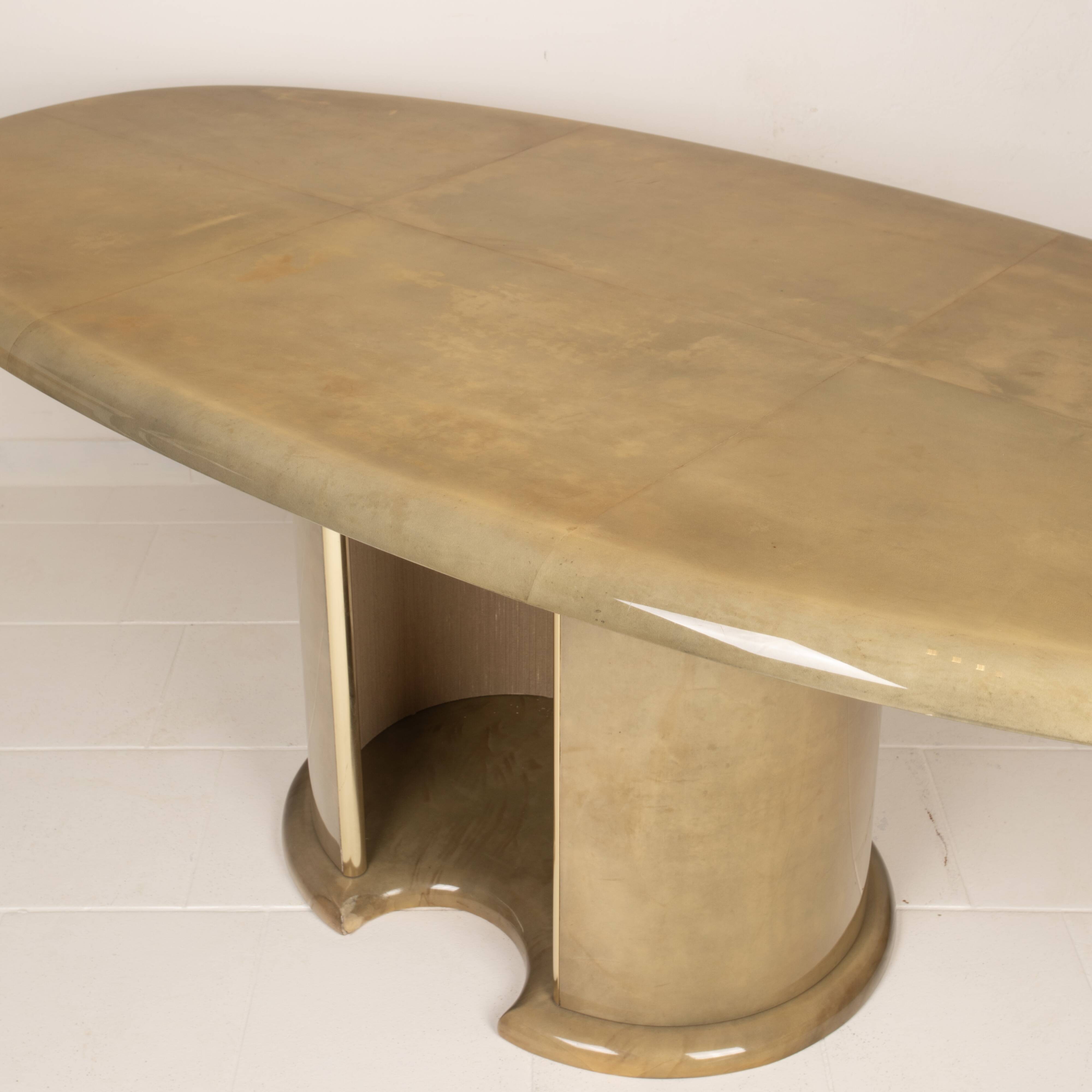Angelo Mazzola parchment table produced by Ar.Vi Salpol, 1980