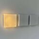 Set of 3 vintage square opaline wall lights, France 1970