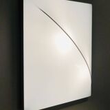 Square wall light with white fabric diffuser, Italy 70s